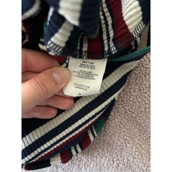 As U Wish Striped Bodycon Midi Dress Size Small Knee Length Faux Button Front - Picture 6 of 6